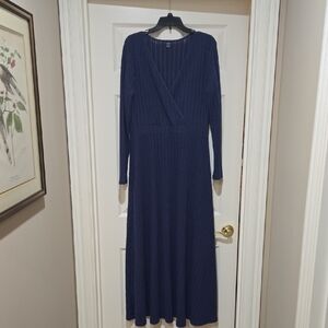 SHEIN Navy Long Sleeve Maxi Dress